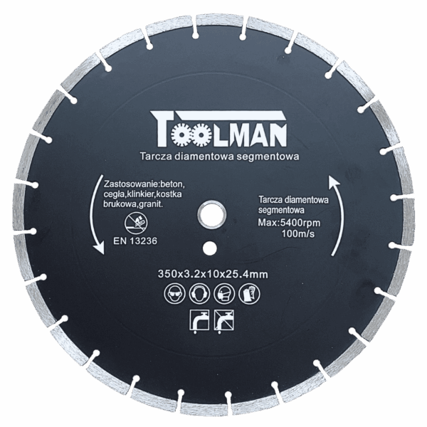 Tarcza diamentowa segm. 350x10x25,4 TOOLMAN - TLTD