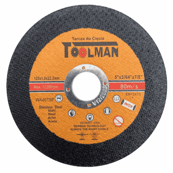 Tarcza do cięcia Metal 125*1*22.23mm Toolman - TS1