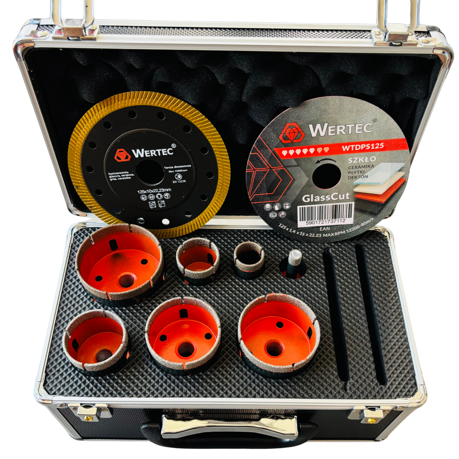 Zestaw otwornic diamentowych 9-elementów WERTEC