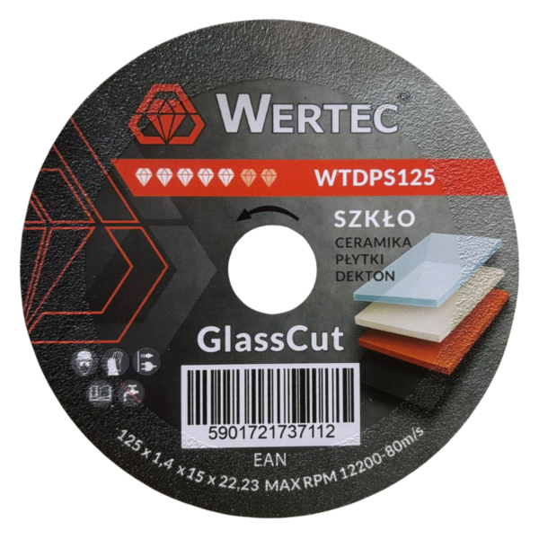 Tarcza diamentow do płytek i szkła 125mm GlassCut WERTEC - WTDPS125